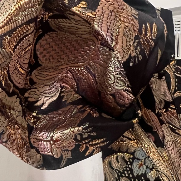 House of CB Isabella Brocade Black Multicolor Bustier Puff Sleeves XS - Picture 14 of 15